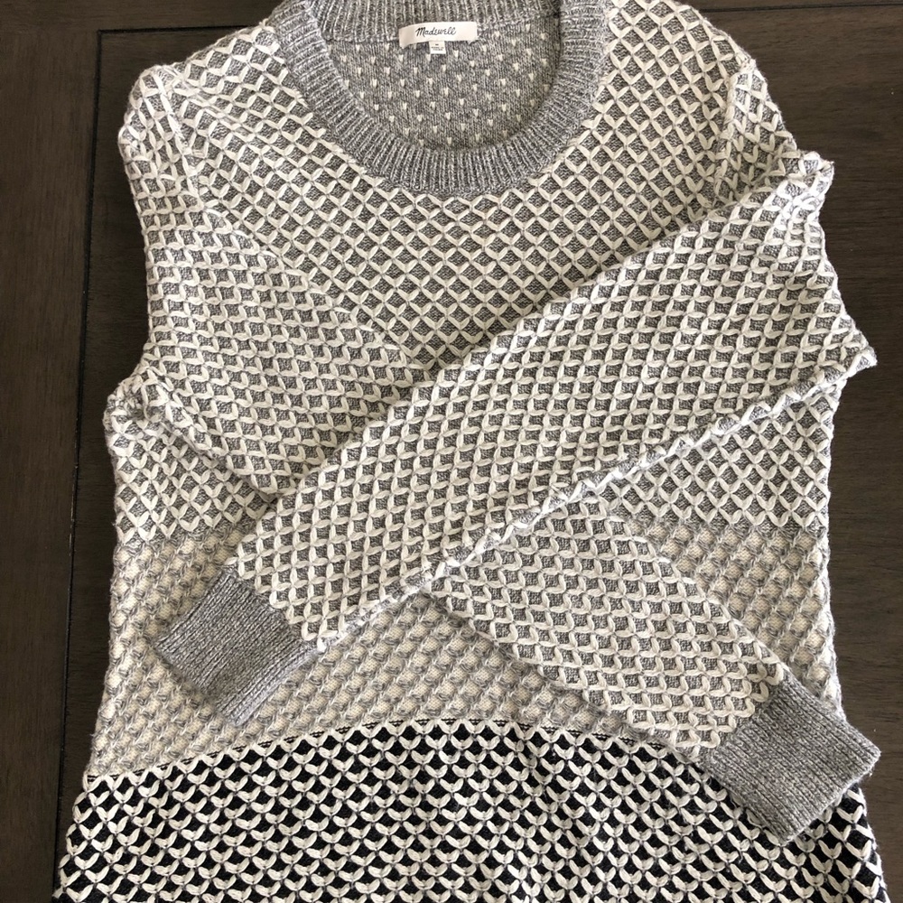 Madewell Ombré Sweater (black, grey, white)